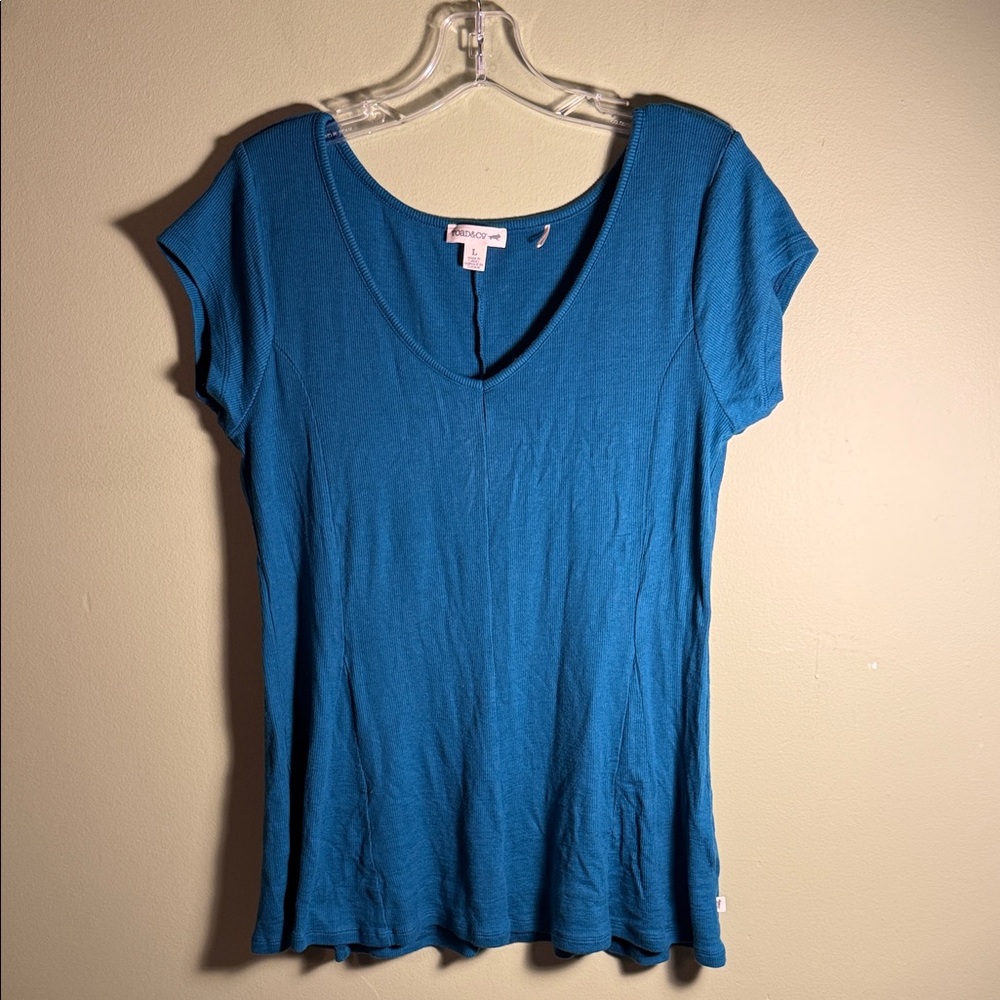 Toad&Co Blue V-Neck Short Sleeve Tee